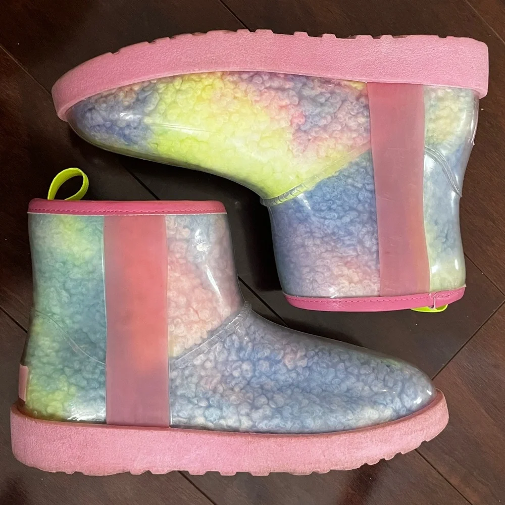 EUC - Cape Robbin - Bayberry Multi-Color Fur Bootie - Woman's Size 7